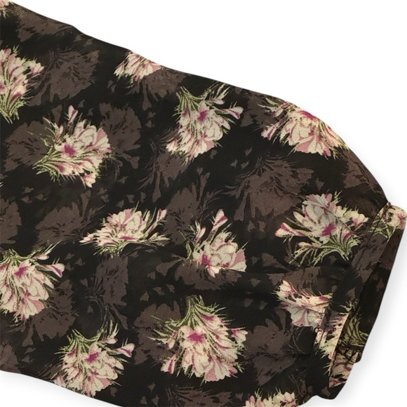 Korean Style Pink Floral Ruffle Top | One Size (Fits Small) | NWT - Picture 4 of 7